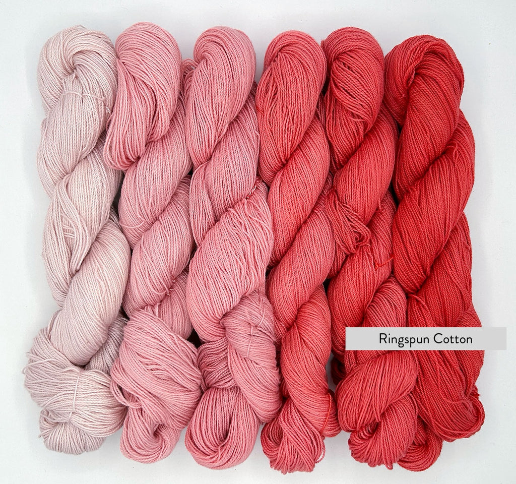 Amaryllis 8/2 Ringspun Cotton Hand-Dyed Ombré Yarn Palette