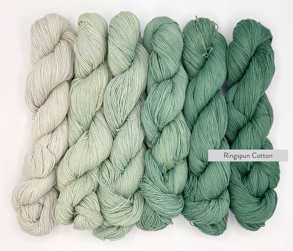 Juniper Ringspun Cotton Hand-Dyed Ombré Yarn Palette