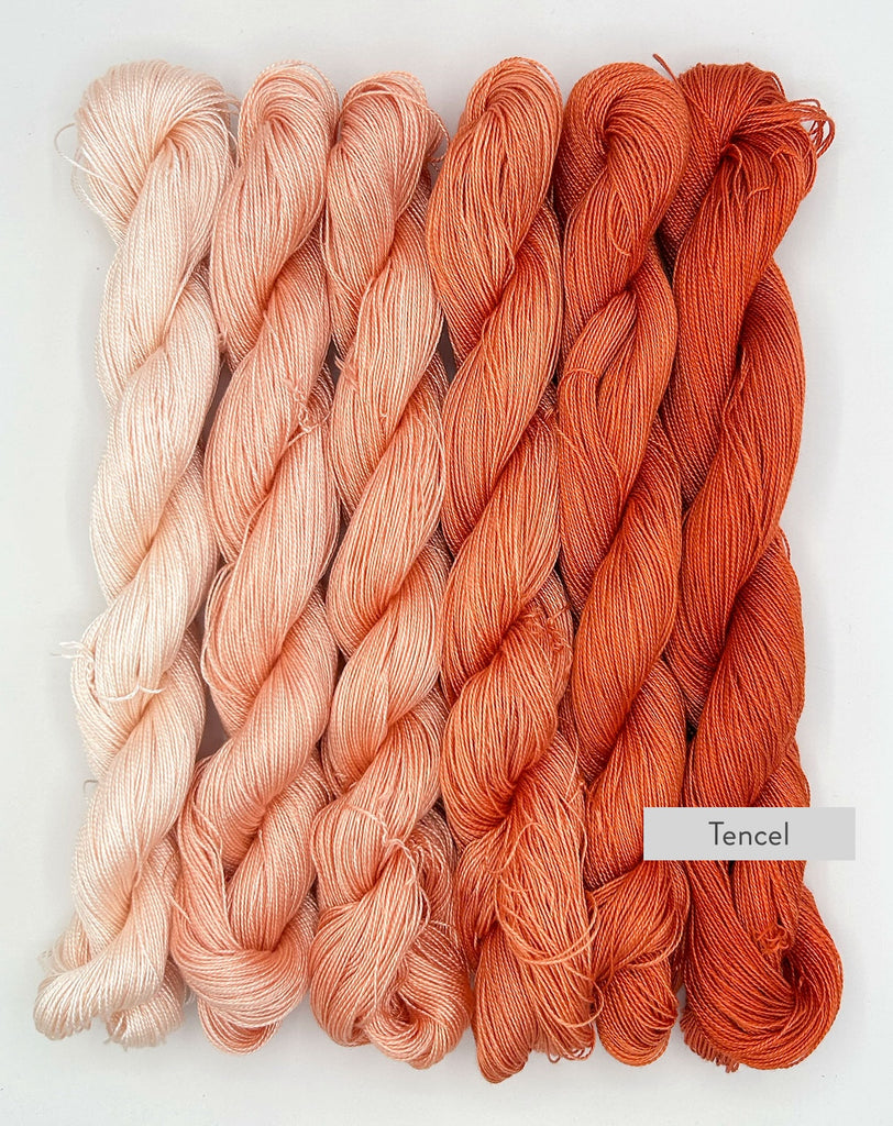 Peaches and Cream Tencel™ Hand-Dyed Ombré Yarn Palette