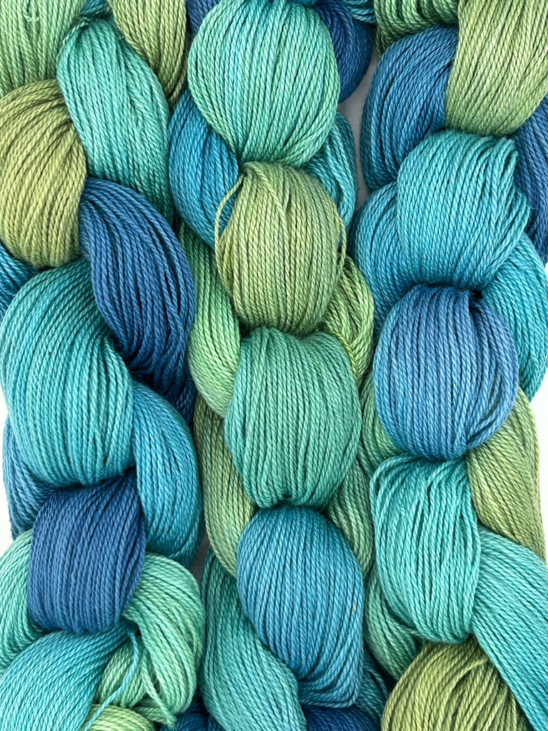 Peacock Hand-Painted 8/2 Ringspun Cotton Warp Yarn